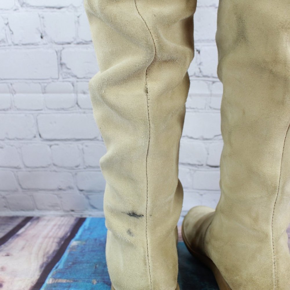 Women's Adelaide Tan Suede Faux Fur Pull On Tall Winter Boots Size 5.5 M - Picture 11 of 12